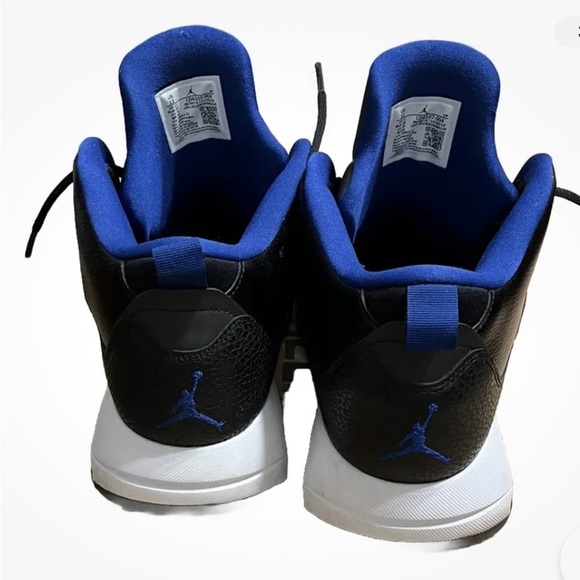 Nike Airco Jumpman Black Tennis Shoes w/ Blue Jordan Logo, Men’s Sz 12, Preowned - Picture 3 of 6